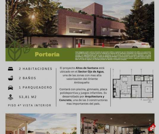 Apartamento para Venta en V. Ojo de Agua. Municipio Rionegro - $398.000.000 - 249105