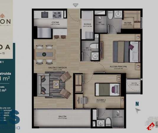 Apartamento para Venta en San Antonio de Pereira. Municipio Rionegro - $586.873.000 - 254738